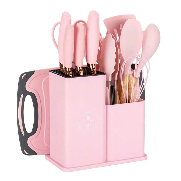 Elitehoff, zestaw noży i przyborów kuchennych w stojaku, 19 elementów