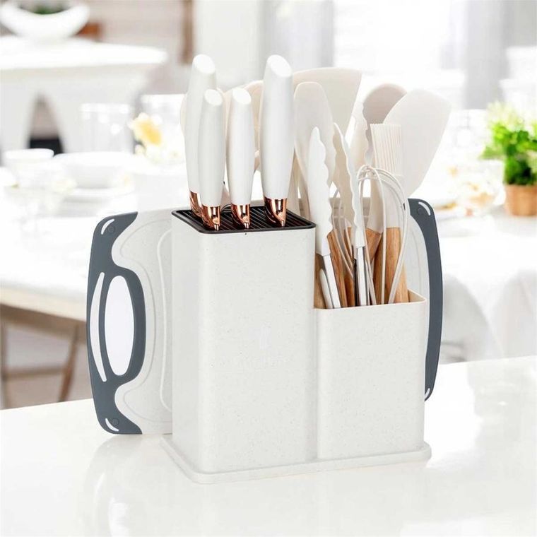 Elitehoff, zestaw noży i przyborów kuchennych w stojaku, 19 elementów