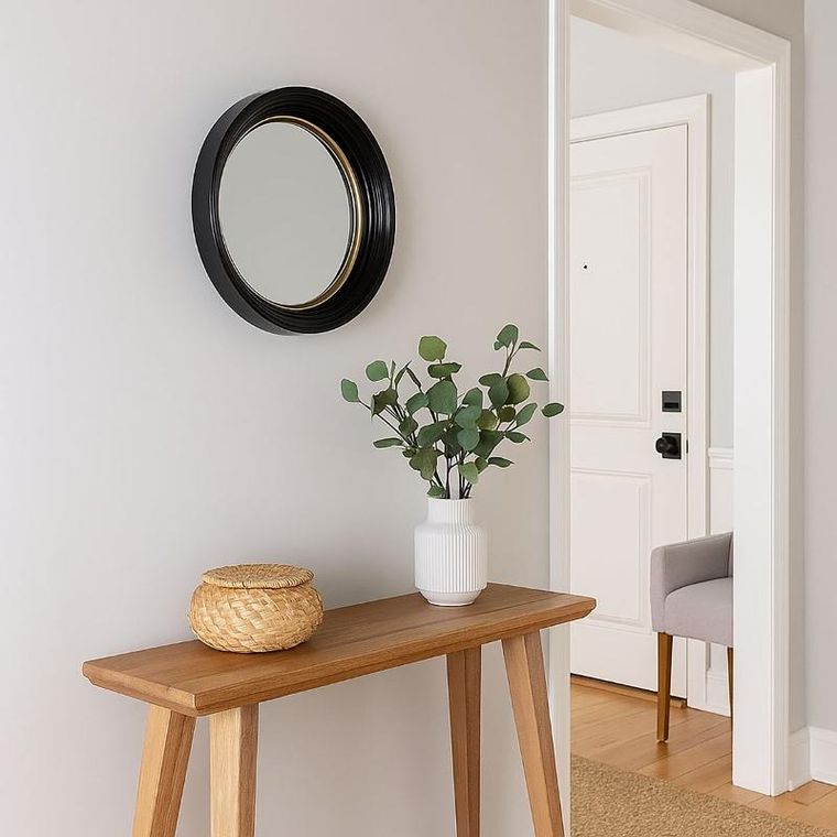 Emako, Dem, okrągłe lustro w czarnej ramie, 40,5 cm