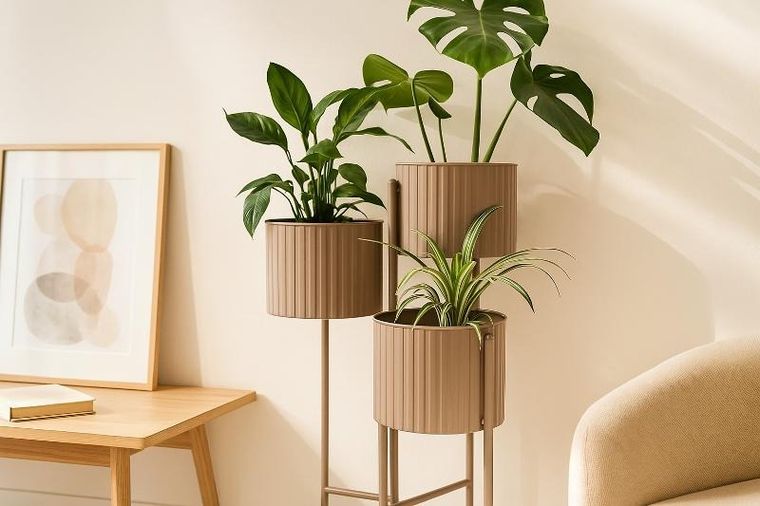 Emako, Viko, kwietnik loftowy na 3 doniczki, metalowy