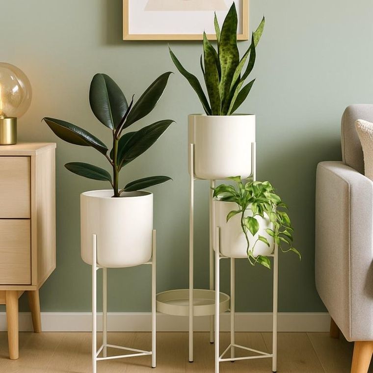 Emako, Viko, kwietnik loftowy na 4 doniczki, cynkowy