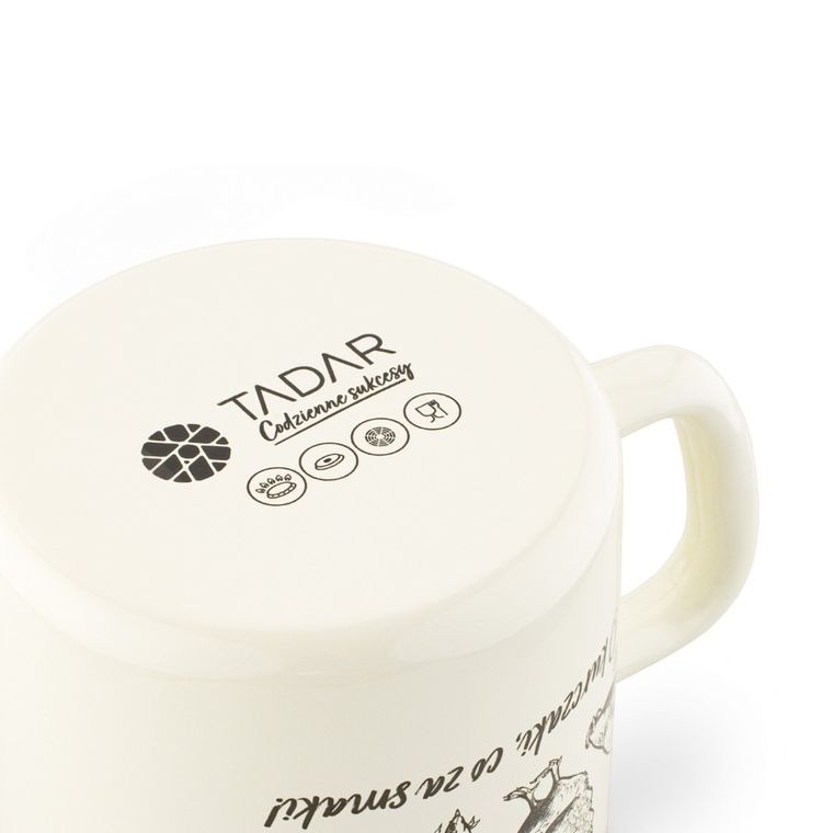 Emaliowany kubek, z pokrywą, 14 cm, 1.4l, o kurczaki