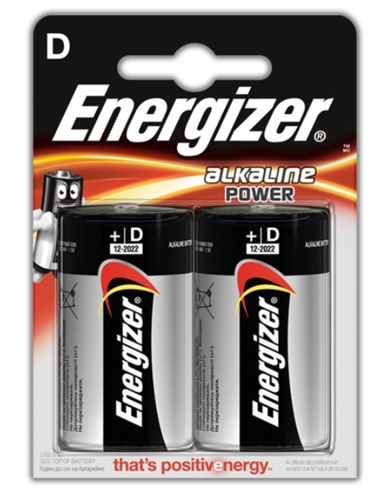 Energizer, bateria alkaiczna, LR20, 1,5V, 2 szt.