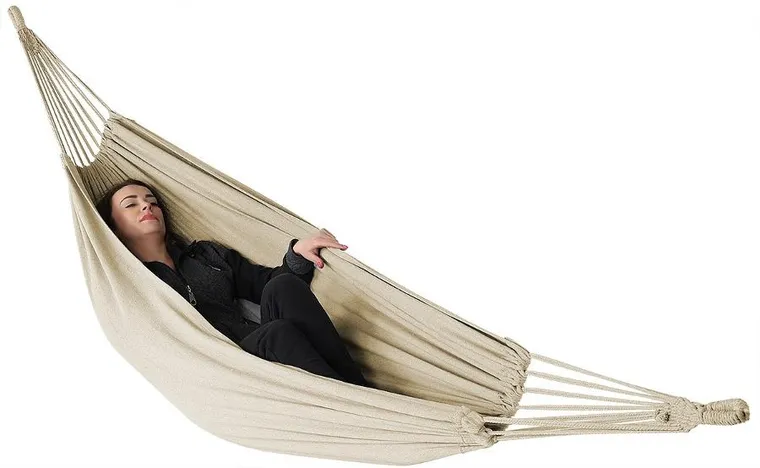 Enero Camp, hamak ogrodowy, z pokrowcem, 1 osobowy, ecru, 200-100 cm