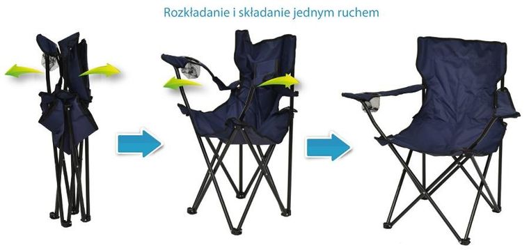 Enero Camp, krzesło turystyczne składane, 50-50-80 cm, granatowe