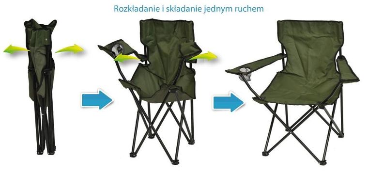 Enero camp, krzesło turystyczne składane, 50-50-80 cm, zielone