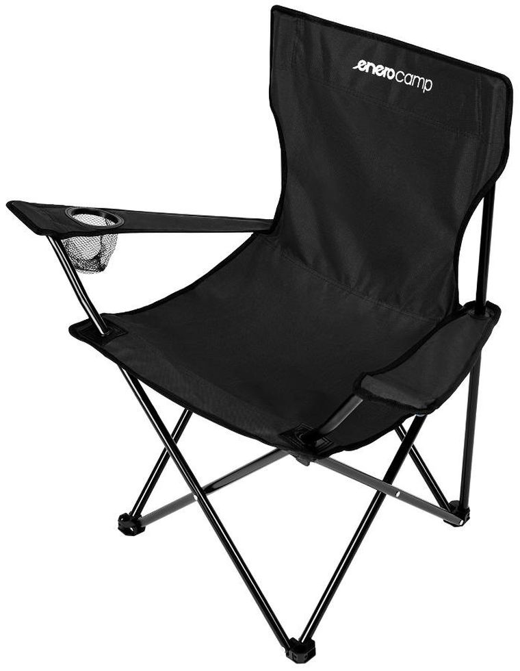 Enero Camp, krzesło turystyczne składane, czarne, 50-50-80 cm