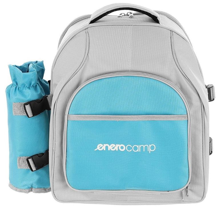 Enero Camp, plecak piknikowy, termiczny, błękitno-szary, 25 l
