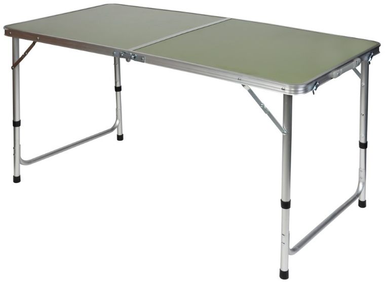 Enero Camp, składany stolik turystyczny, military green, 120-60-70/62/55 cm