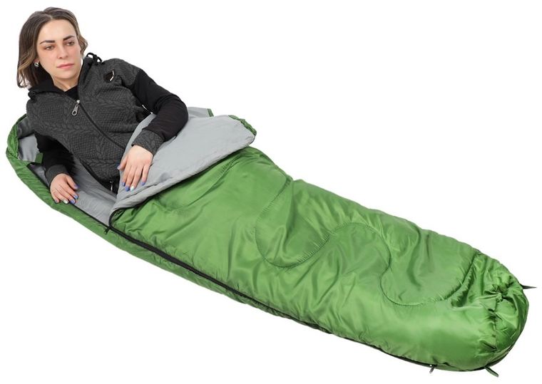 Enero Camp, śpiwór Nepal, ciemnozielony, 210-80-50 cm