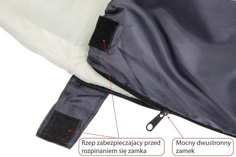 Enero camp, śpiwór turystyczny light, szary, 200-70 cm