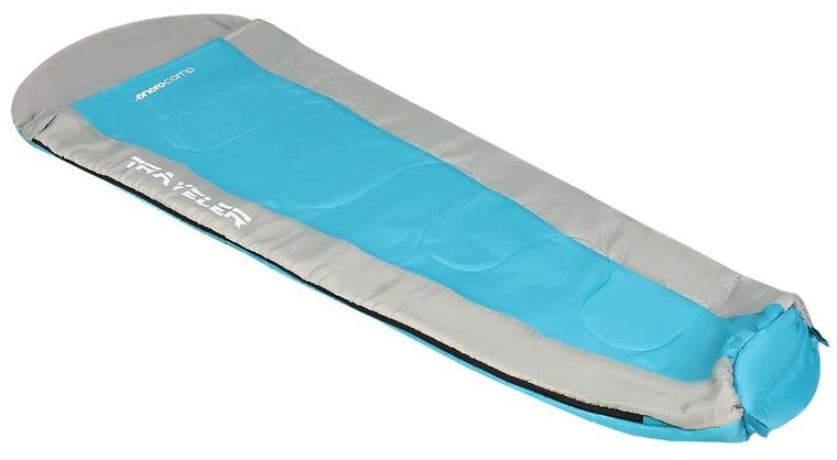 Enero camp, śpiwór turystyczny traveler, błękitno-szary, 210-80/50 cm