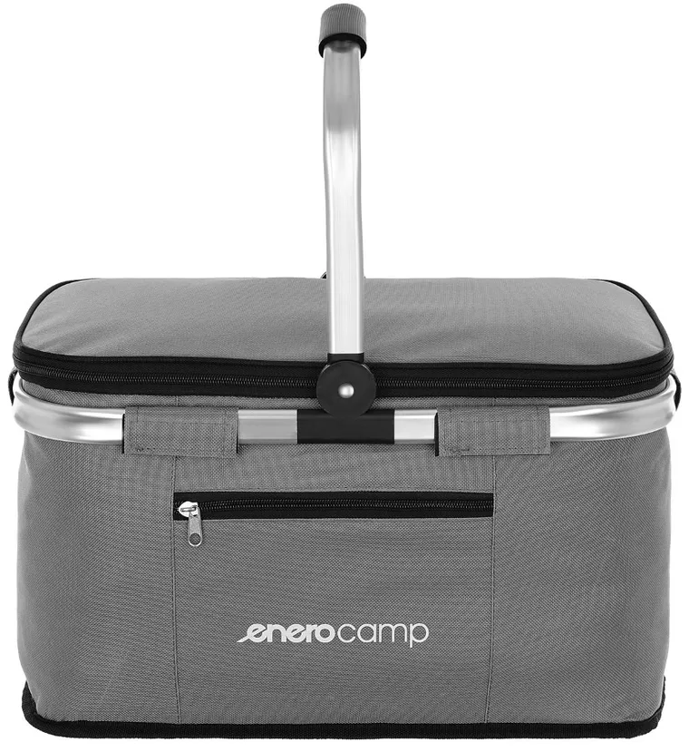 Enero Camp, termiczny koszyk turystyczny składany, szary, 24l