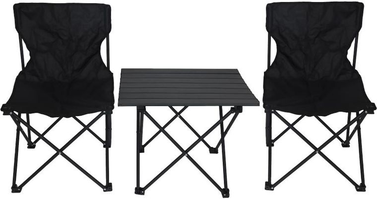 Enero Camp, zestaw turystyczny 3w1, składany, czarny