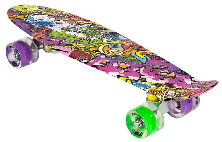Enero, deskorolka LED, graffiti, 22"