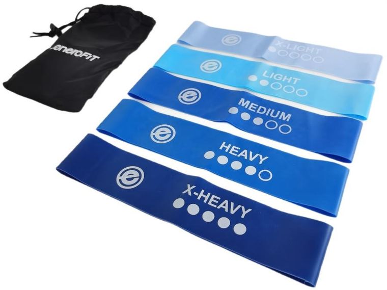 Enero fit, zestaw 5 gum do ćwiczeń, tpe blue band