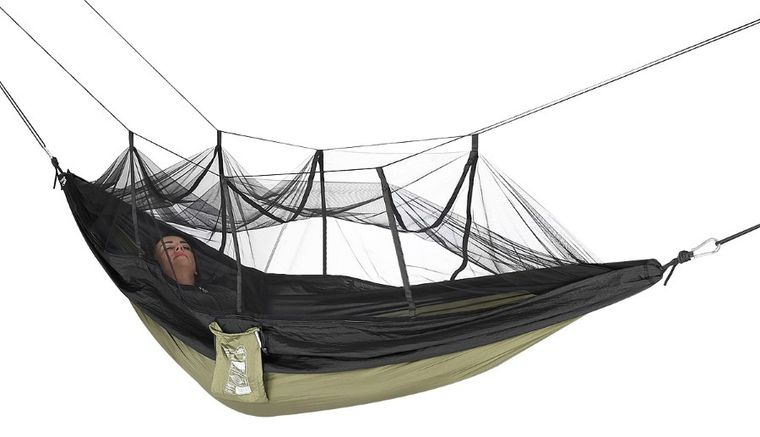 Enero, hamak turystyczny z moskitierą, 2-osobowy, zielony, 270-140 cm