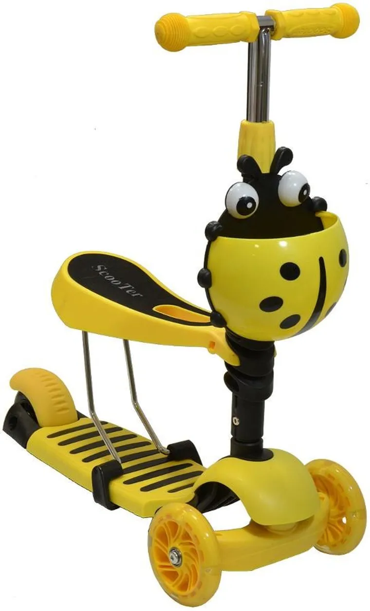 Enero, hulajnoga balansowa, jeździk 3w1, żółta biedronka