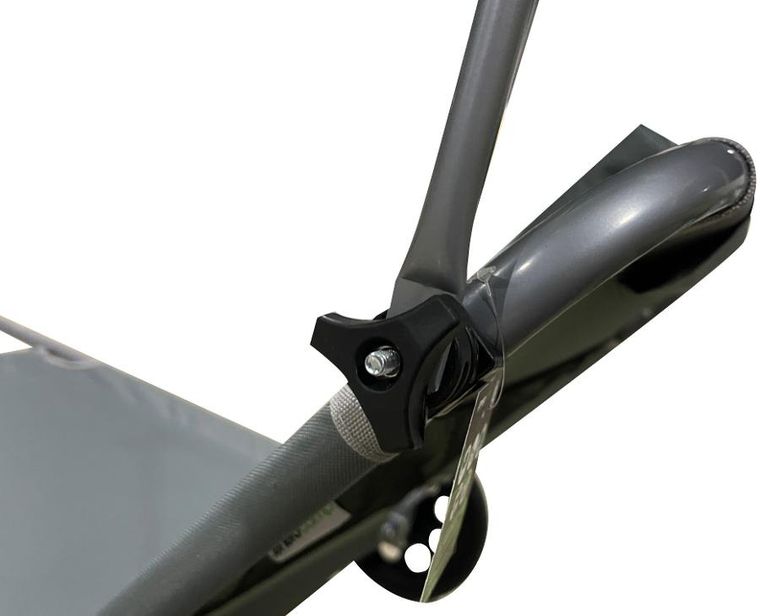 Enero, leżak plażowy z daszkiem na kółkach, składany, szary, 116-62-62-90 cm