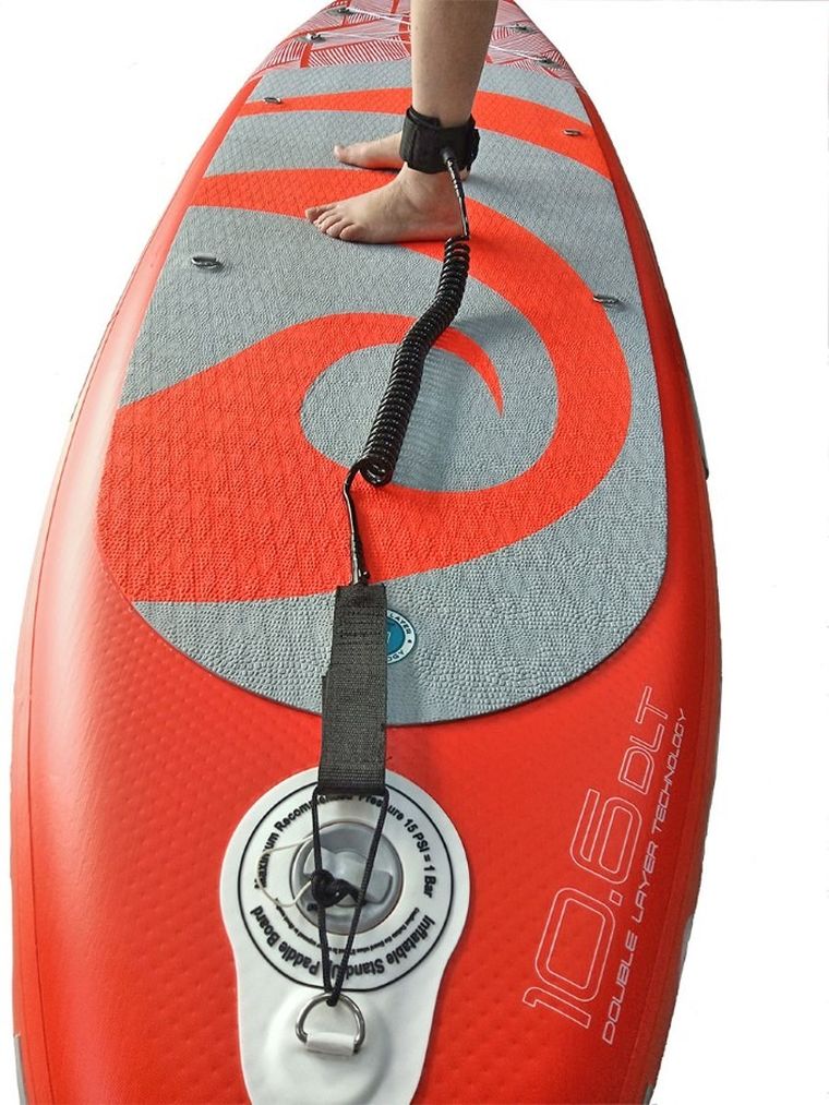 Enero, linka zabezpieczająca do deski SUP, zielona, 10 stóp