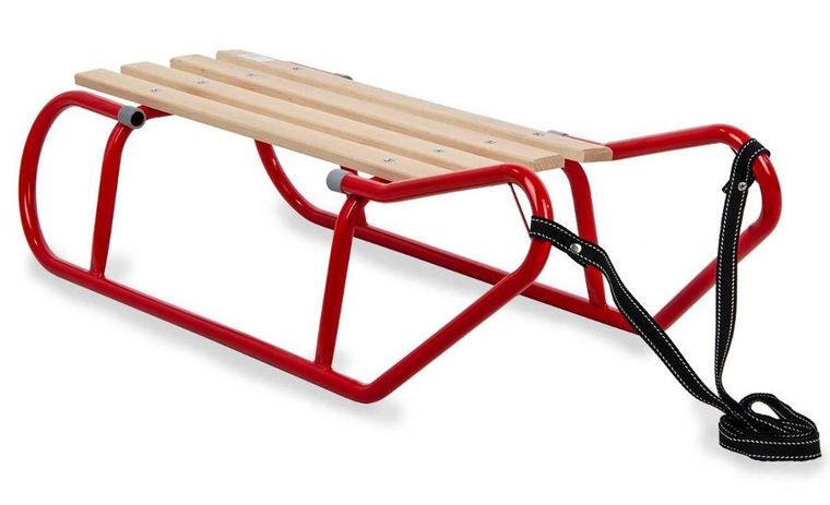 Enero, metalowe sanki kuligowe, dwuosobowe, czerwone