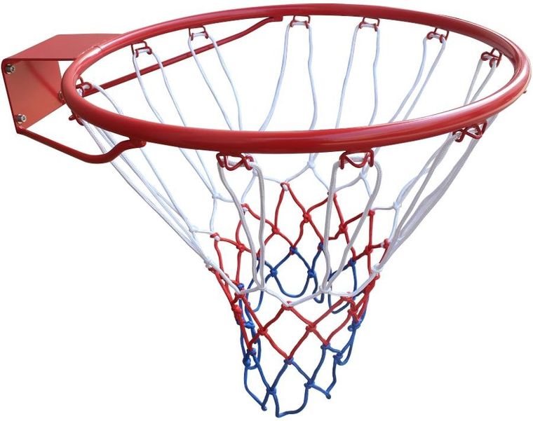 Enero, obręcz do kosza z siatką, czerwona, 43 cm