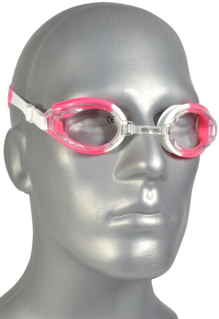 Enero, okularki pływackie z zatyczkami, różowe