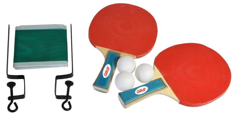 Enero, zestaw do tenisa stołowego, 2 rakietki, 3 piłeczki i siatka