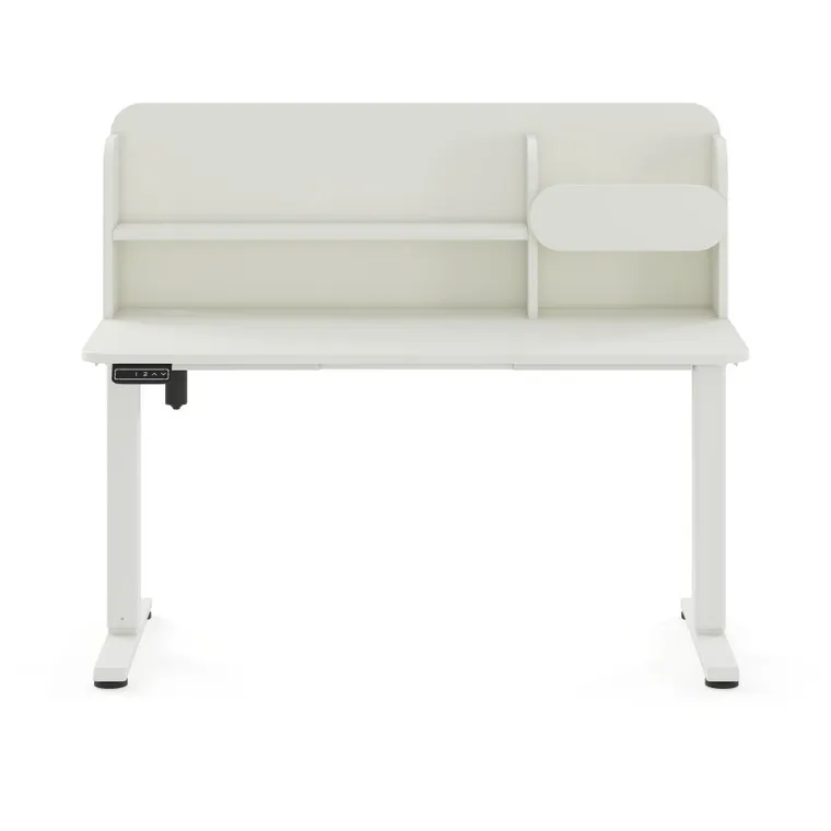 Entelo, Axio, biurko elektryczne regulowane z nadstawką, rozmiar 3-4, 120-65 cm, biały