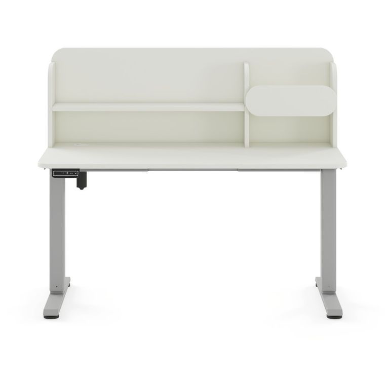 Entelo, Axio, biurko elektryczne regulowane z nadstawką, rozmiar 5-6, 100-65 cm, biały