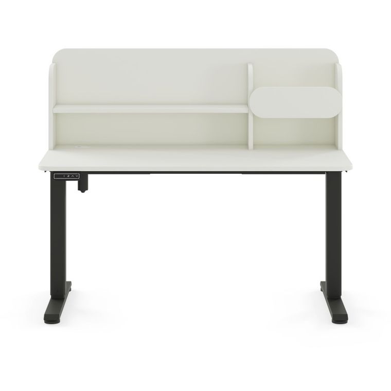 Entelo, Axio, biurko elektryczne regulowane z nadstawką, rozmiar 5-6, 100-65 cm, biały