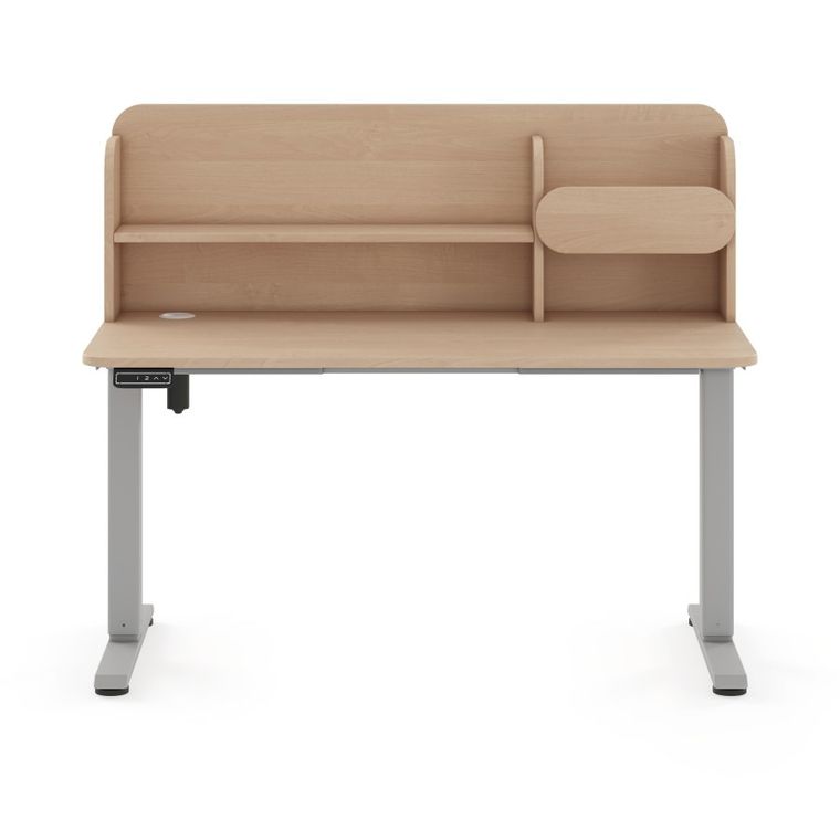 Entelo, Axio, biurko elektryczne regulowane z nadstawką, rozmiar 5-6, 100-65 cm, brzoza