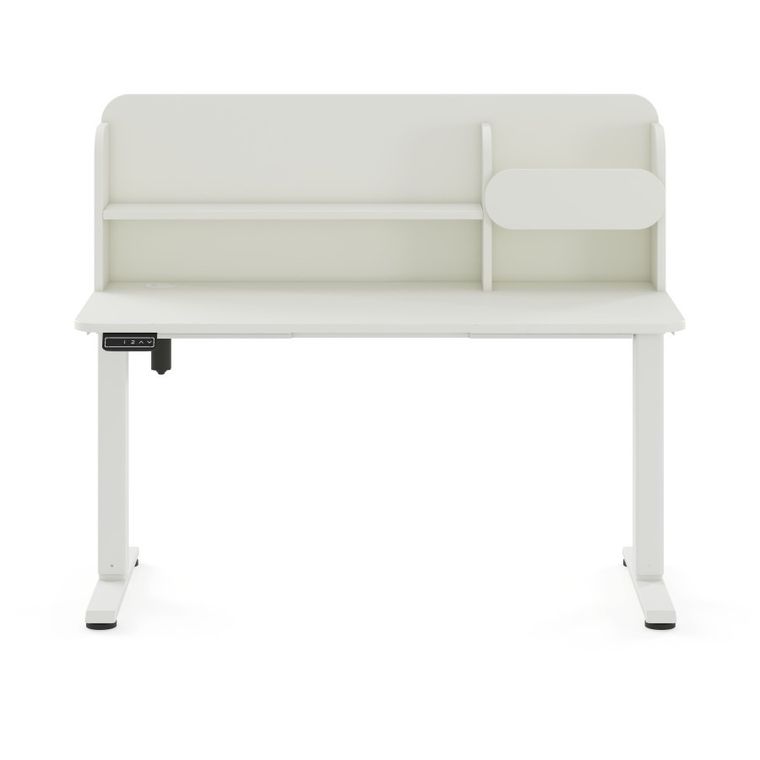 Entelo, Axio, biurko elektryczne regulowane z nadstawką, rozmiar 5-6, 120-65 cm, biały