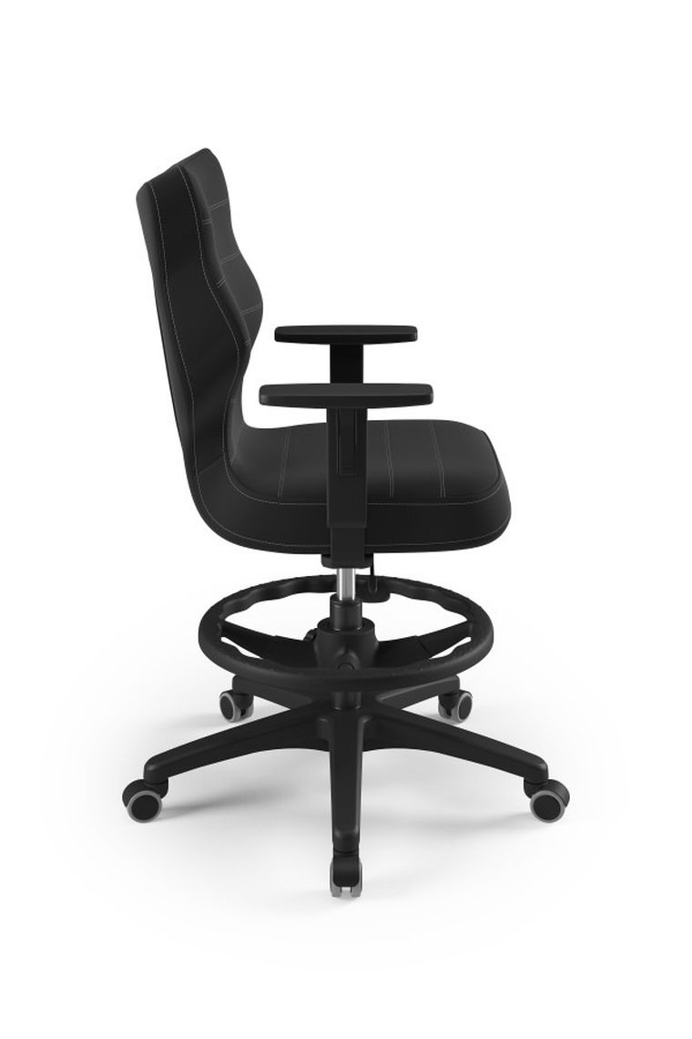 Entelo, Duo, krzesło biurowe z podnóżkiem i podłokietnikami, wzrost 159-188 cm, antracytowe