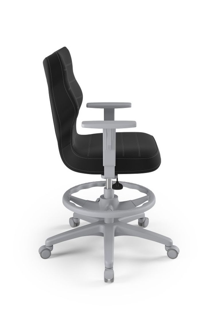 Entelo, Duo, krzesło biurowe z podnóżkiem i podłokietnikami, wzrost 159-188 cm, antracytowe