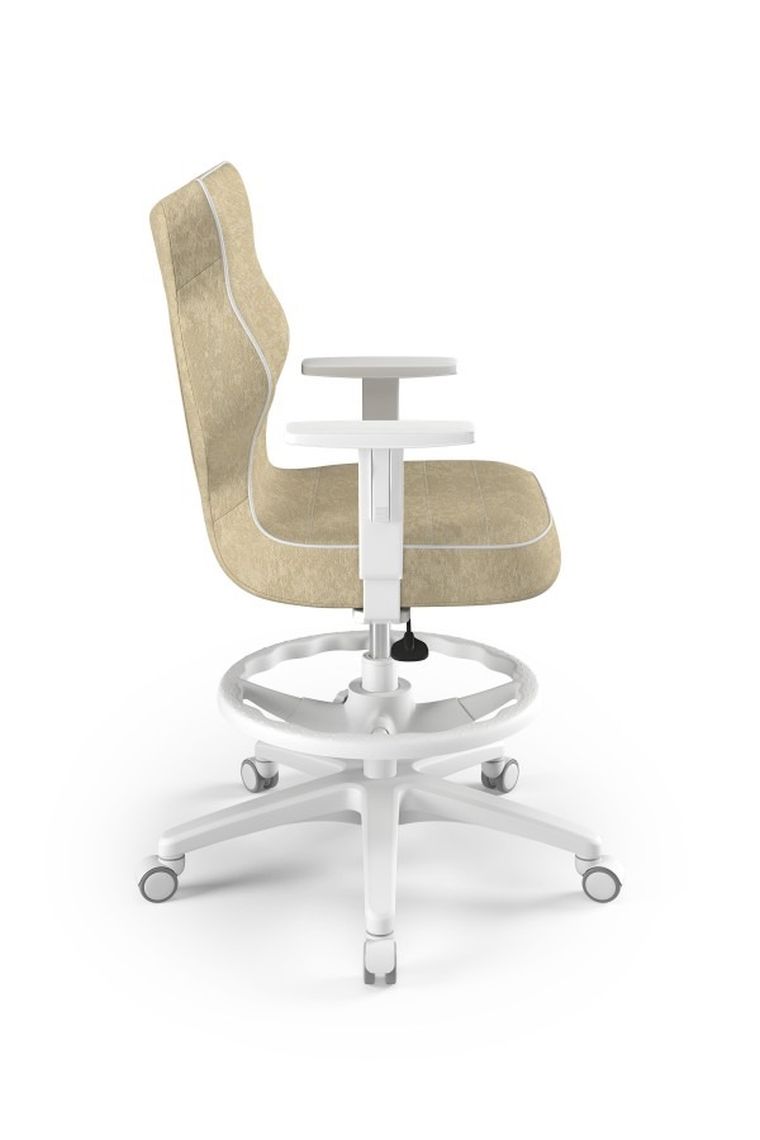 Entelo, Duo, krzesło biurowe z podnóżkiem i podłokietnikami, wzrost 159-188 cm, beżowe