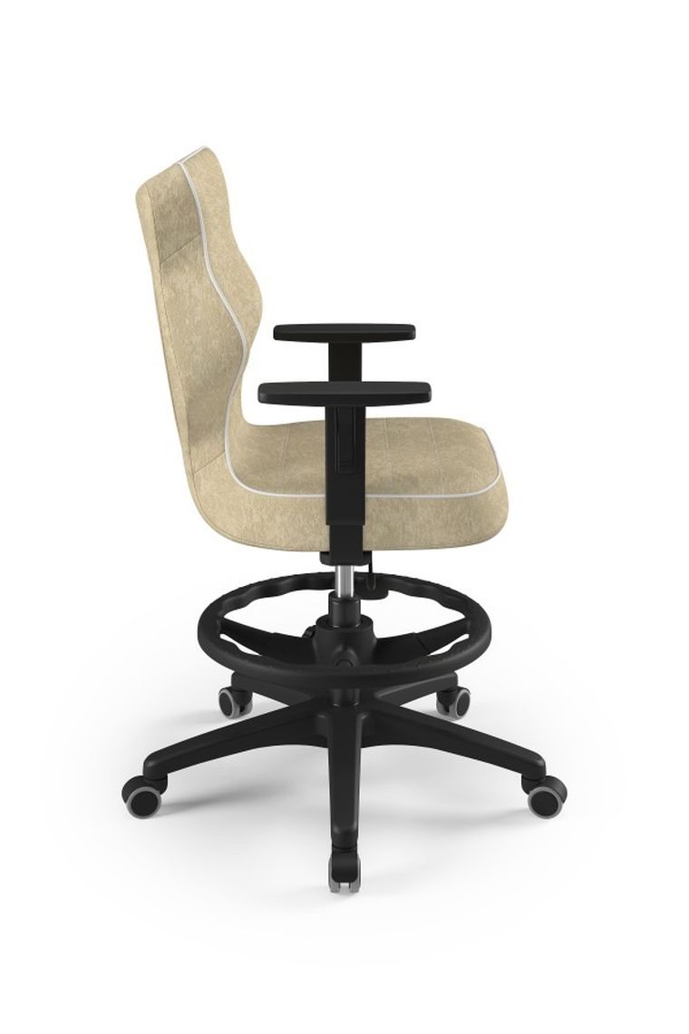 Entelo, Duo, krzesło biurowe z podnóżkiem i podłokietnikami, wzrost 159-188 cm, beżowe