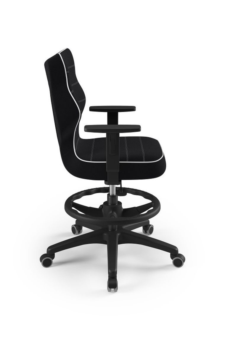 Entelo, Duo, krzesło biurowe z podnóżkiem i podłokietnikami, wzrost 159-188 cm, czarne