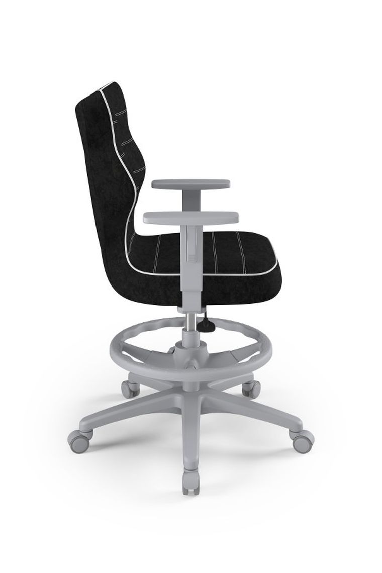 Entelo, Duo, krzesło biurowe z podnóżkiem i podłokietnikami, wzrost 159-188 cm, czarne