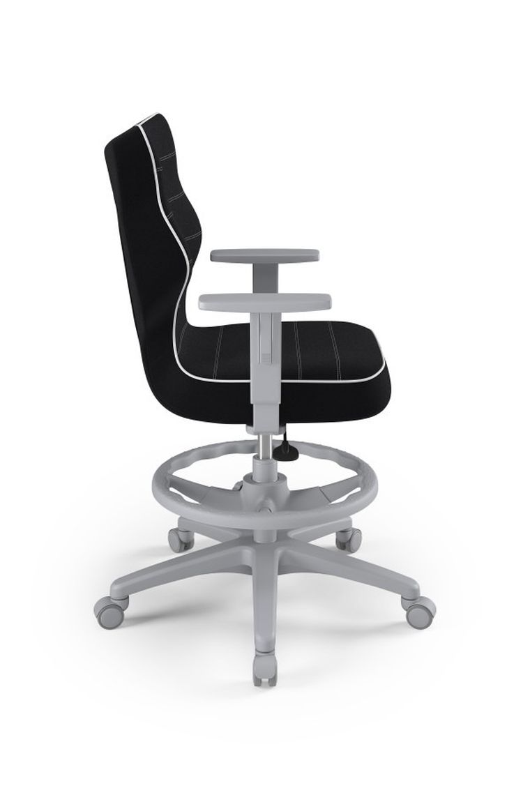 Entelo, Duo, krzesło biurowe z podnóżkiem i podłokietnikami, wzrost 159-188 cm, czarne