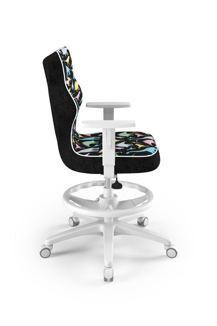 Entelo, Duo, krzesło biurowe z podnóżkiem i podłokietnikami, wzrost 159-188 cm, dinozaury