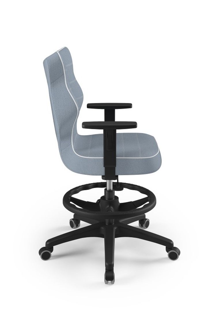 Entelo, Duo, krzesło biurowe z podnóżkiem i podłokietnikami, wzrost 159-188 cm, niebieskie