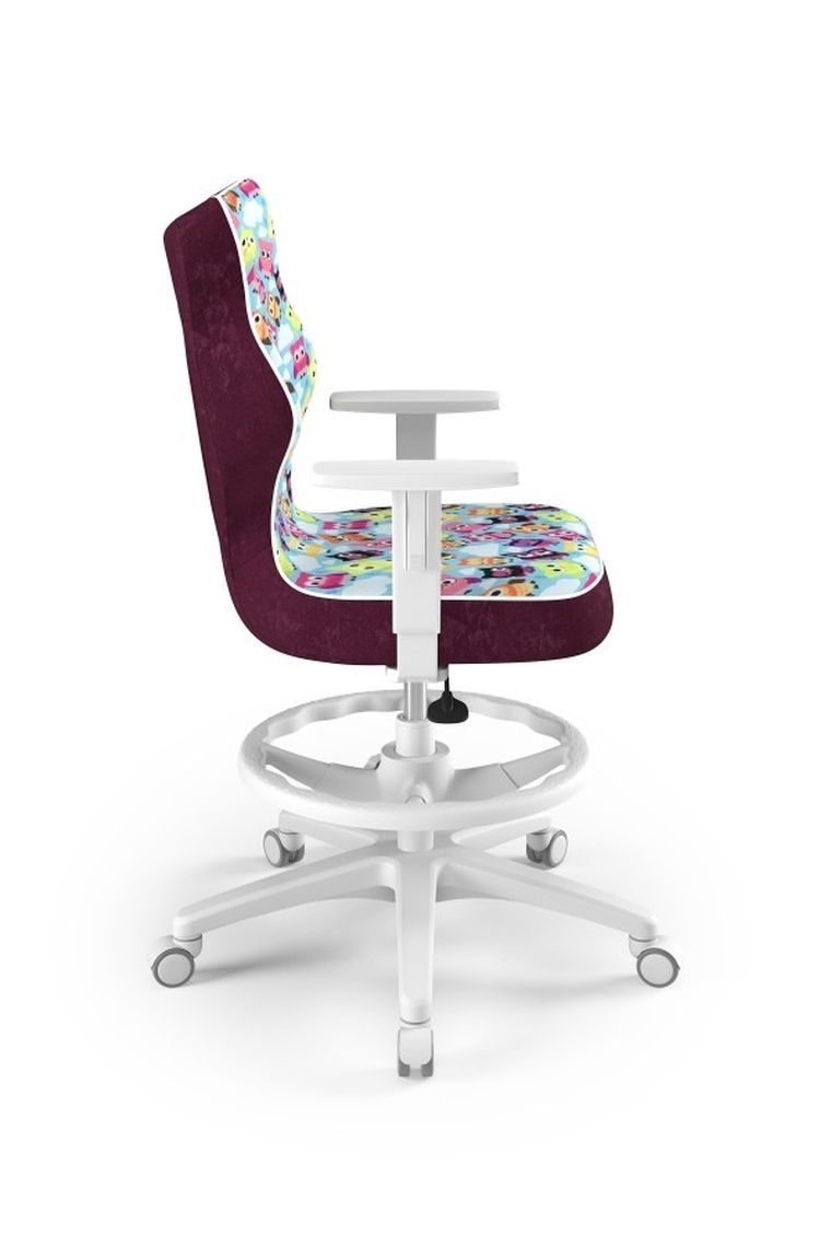 Entelo, Duo, krzesło biurowe z podnóżkiem i podłokietnikami, wzrost 159-188 cm, sowy