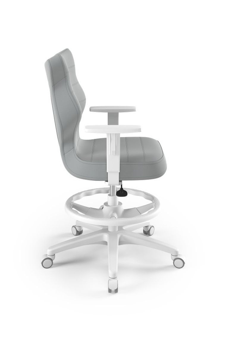 Entelo, Duo, krzesło biurowe z podnóżkiem i podłokietnikami, wzrost 159-188 cm, szare
