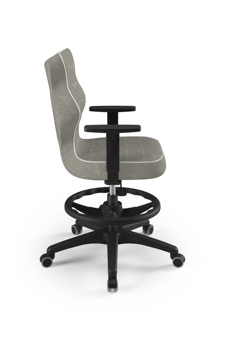 Entelo, Duo, krzesło biurowe z podnóżkiem i podłokietnikami, wzrost 159-188 cm, szare