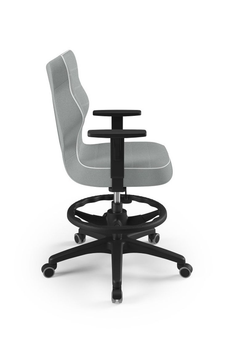 Entelo, Duo, krzesło biurowe z podnóżkiem i podłokietnikami, wzrost 159-188 cm, szare