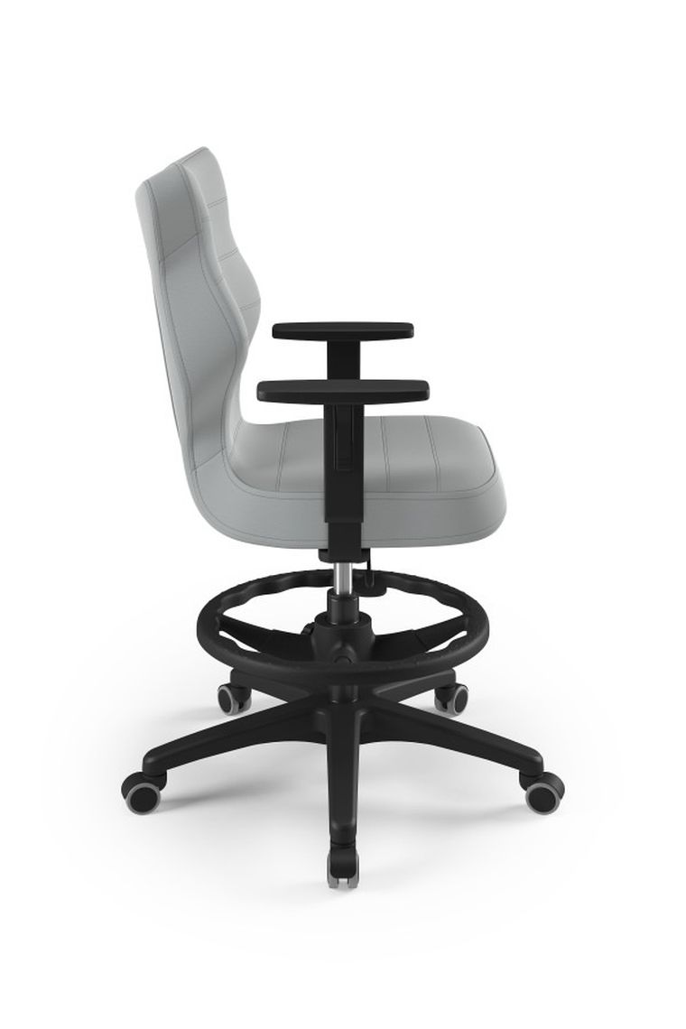 Entelo, Duo, krzesło biurowe z podnóżkiem i podłokietnikami, wzrost 159-188 cm, szare