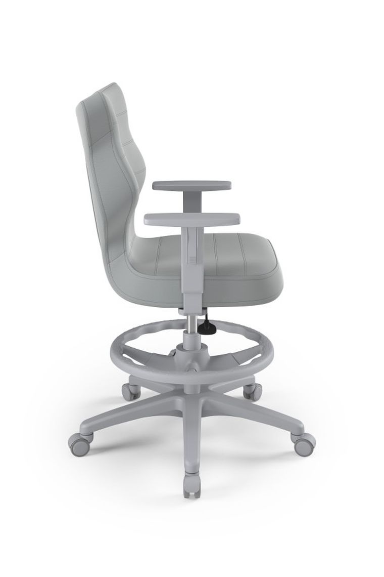 Entelo, Duo, krzesło biurowe z podnóżkiem i podłokietnikami, wzrost 159-188 cm, szare