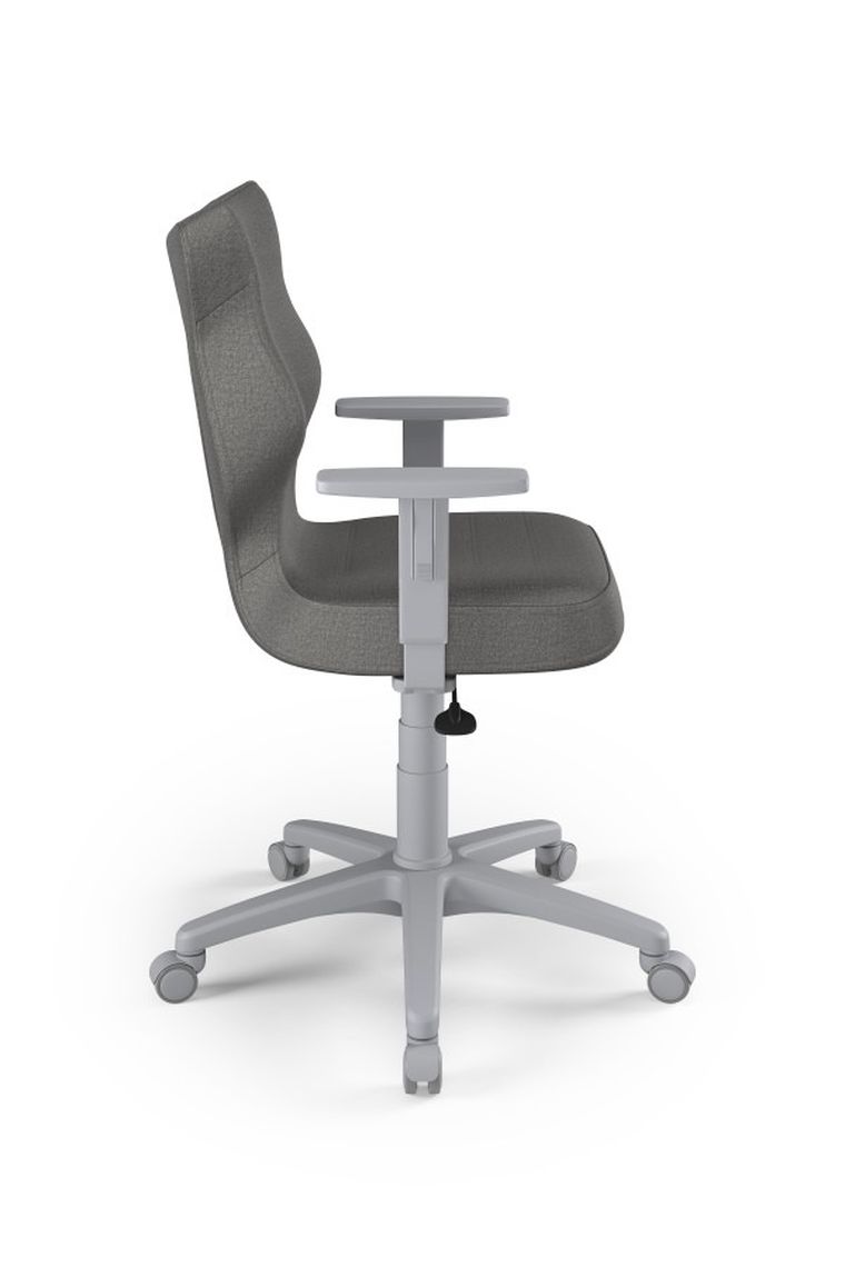 Entelo, Duo, krzesło młodzieżowe z podłokietnikami, wzrost 146-176,5 cm, ciemno szare