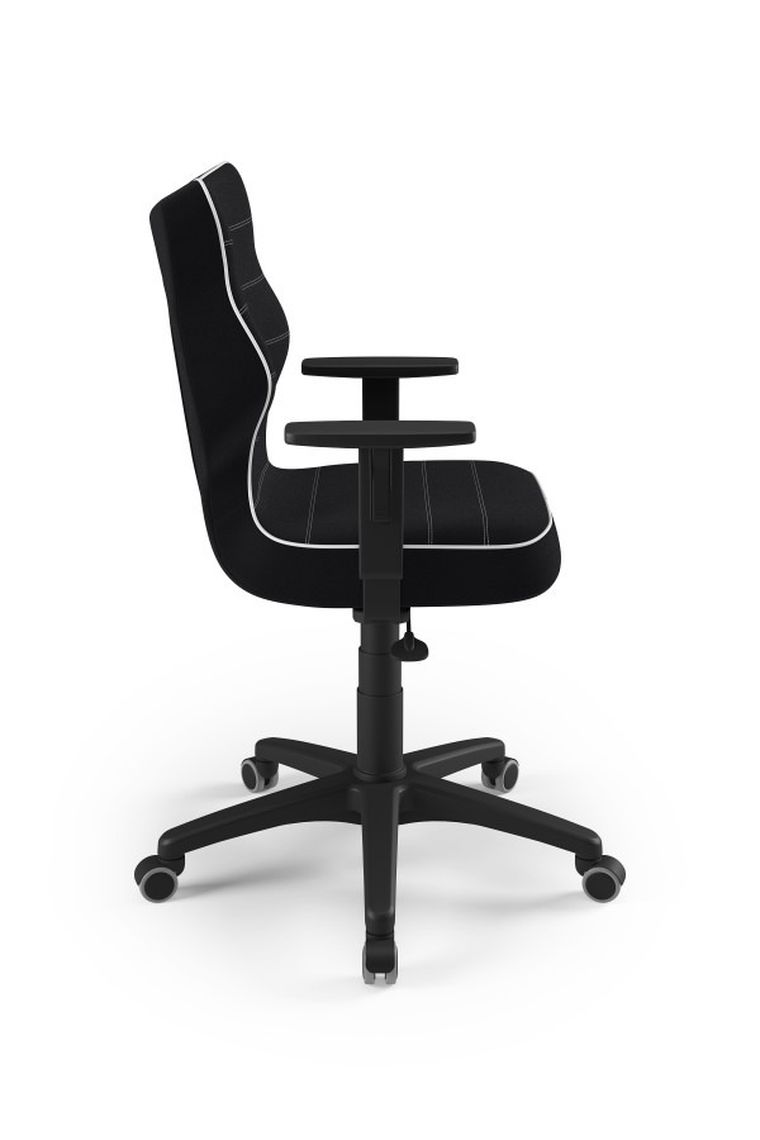 Entelo, Duo, krzesło młodzieżowe z podłokietnikami, wzrost 146-176.5 cm, czarne